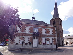 Taisnières-en-Thiérache (Nord, Fr) mairie et tour de l'eglise.jpg