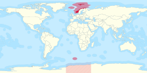Norway's exclusive economic zones, including the dependency of Bouvet Island Territorial waters - Norway.svg
