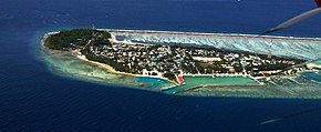 L'île de Guraidhoo (Maldives, atoll de Thaa).