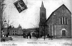 Thodure, place de l'église, 1908