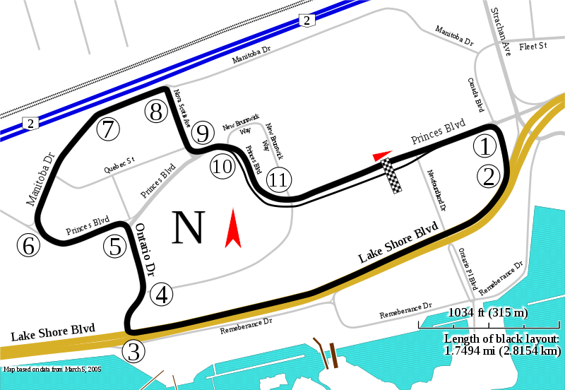 File:Toronto, Ontario street circuit track map.svg