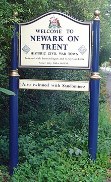 Signpost in Newark-on-Trent