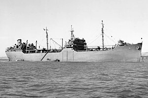 USS Saranac (AO-74) at anchor near the Mare Island Naval Shipyard, California (USA), 20 June 1943.jpg