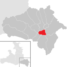 Poloha obce Unternberg v okrese Tamsweg (klikacia mapa)