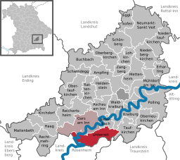 Läget för Unterreit i Landkreis Mühldorf am Inn