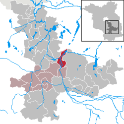 Elhelyezkedése Brandenburg térképén