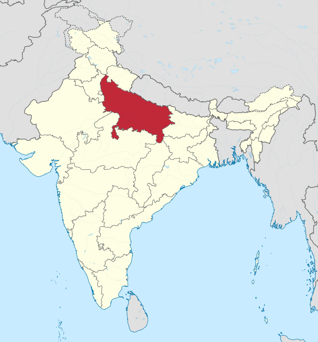 Poziția localității Uttar Pradesh