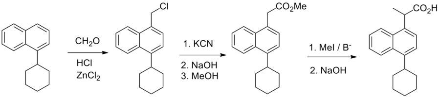 Vedaprofen synthesis:
.mw-parser-output .citation{word-wrap:break-word}.mw-parser-output .citation:target{background-color:rgba(0,127,255,0.133)}
BE 870553 U.S. Patent 4,218,473 Vedaprofen synthesis.png