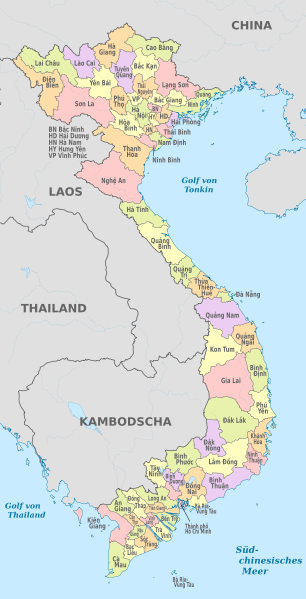 File:Vietnam, administrative divisions - de - colored.svg