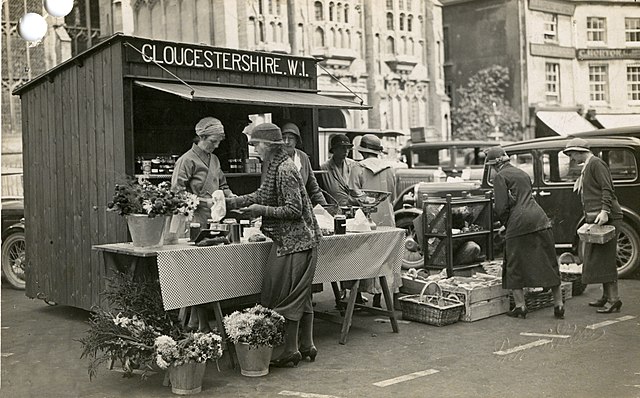 A 1933 WI produce stall in Cirencester