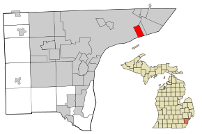Wayne County Michigan Incorporated and Unincorporated areas Grosse Pointe Park highlighted.svg