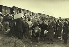 Westerbork, Netherlands, Jews boarding a deportation train to Auschwitz.jpg