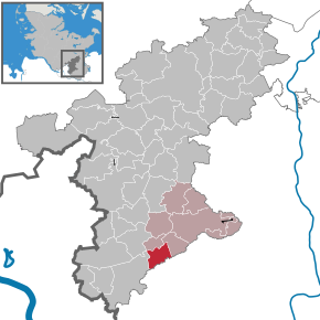 Poziția Witzhave pe harta districtului Stormarn