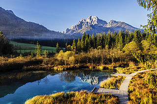 Zelenci nature reserve near the town of Kranjska Gora