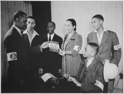 Participants in the Double V campaign, 1942. From the collection of the National Archives and Records Administration.