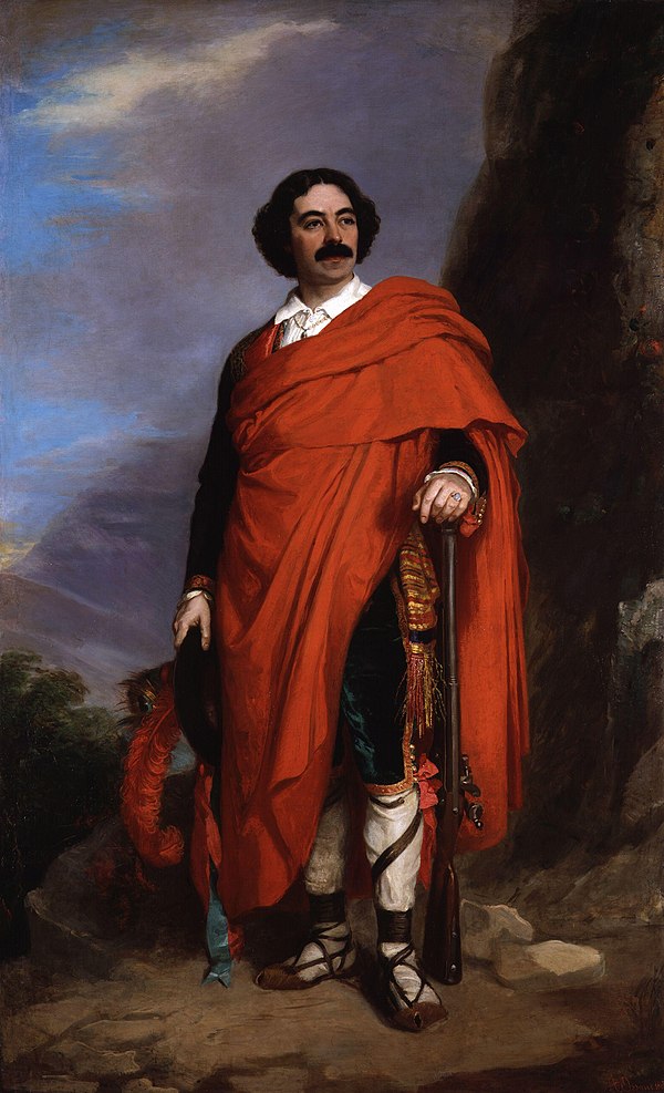 Reeves in the title role of Fra Diavolo, which he first performed in 1852 at Drury Lane.