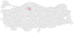 Çankırı tartomány elhelyezkedése Törökország térképén