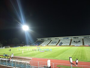 Stadion Yuri Gagarin in Chernihiv opened in 1936 and named in honour of Yuri Gagarin in 1961.