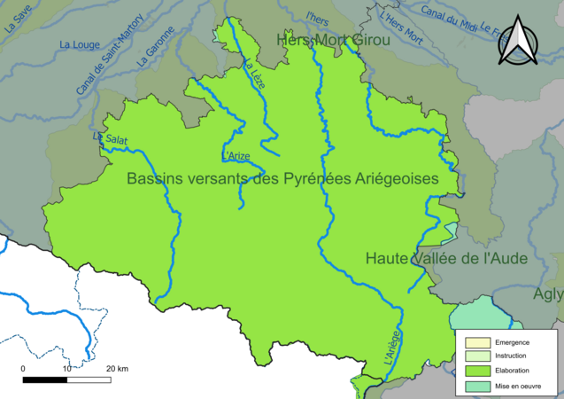 Carte des SAGE au 17 juin 2022.