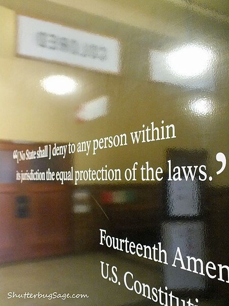 File:14th Amendment Sign at the Brown v Board of Education Historical Site.jpg