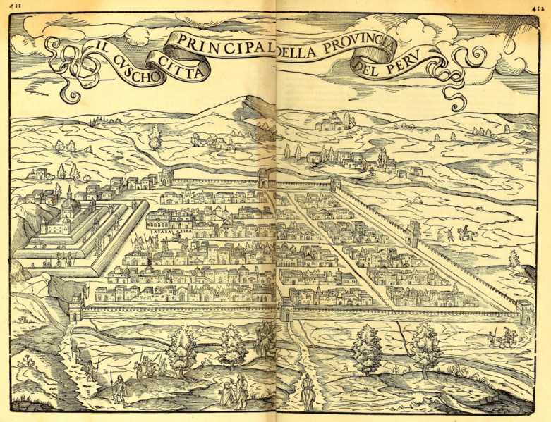 File:1565 Cusco Ramusio Delle Navigationi vol3 pp411-412.png