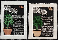 Reklamemarken für H. Finkenstedt’s Blumendünger;Künstler: Julius Klinger