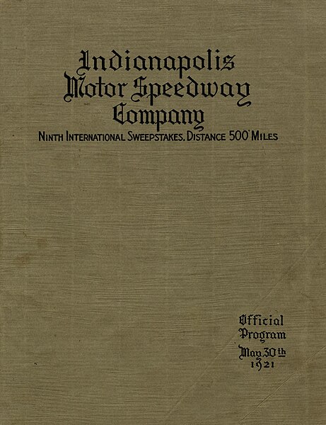 1921 Indianapolis 500