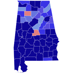 1926 United States Senate election in Alabama results map by county.svg