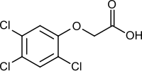 Structuurformule van 2,4,5-trichloorfenoxyazijnzuur