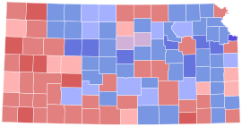 2002 Kansas gubernur hasil pemilihan peta oleh county.svg
