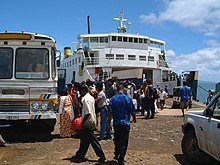 Ferry and bus at the port of Nabouwalu