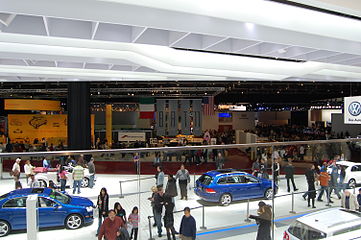NAIAS 2009 overlooking the Volkswagen exhibit