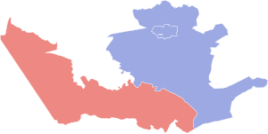 2010 general election in Virginia's 11th congressional district by county.svg