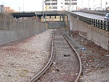 Connector from waterfront to 38th Street Yard and the South Brooklyn Railway. 38st track Gowanus Expwy jeh.jpg