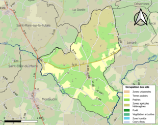 Kolorowa mapa przedstawiająca użytkowanie gruntów.