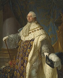 Louis XVI in his coronation robes, by Antoine Callet. ANTOINE-FRANCOIS CALLET PORTRAIT OF KING LOUIS XVI IN FULL CORONATION REGALIA.jpg