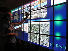 The 53.7 million pixel Powerwall at the University of Leeds A user performing gesture interactions with a Powerwall display at the University of Leeds.jpg