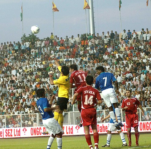 India playing against Syria at the 2007 Nehru Cup