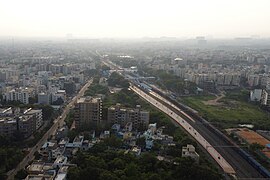 Aerial view of Lingampalli railway station