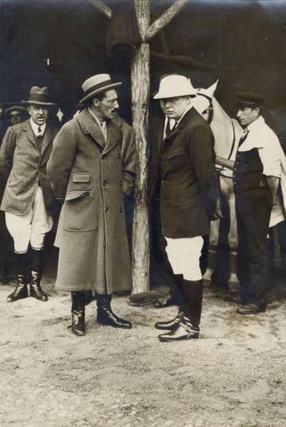 The Duke of Alba and Winston Churchill, his distant cousin, during a polo match in Casa de Campo, Madrid, 1914
