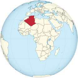 Algeria di dunia (berpusat di Afrika) .svg