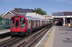 Image 47A Metropolitan line S8 Stock at Amersham in London. (from Railroad car)