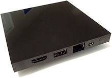 Die ADT-1-Set-Top-Box, ein Teil des offiziellen Entwicklungspakets („development kit“) für Android TV