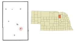 Location of Oakdale, Nebraska