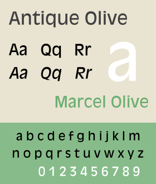 <span class="mw-page-title-main">Antique Olive</span> Typeface