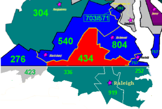 Area code 434 Area code for southern Virginia, United States