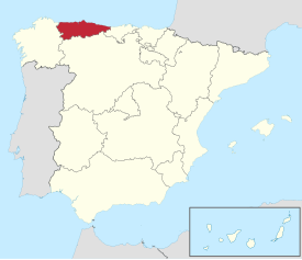 Map of Asturias