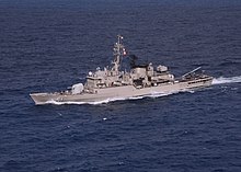 Peruvian frigate BAP Carvajal maneuvers through the Caribbean Sea during UNITAS 46-05 BAP Carvajal Unitas 46-05.jpg