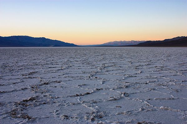 Salts left behind by Lake Manly, in Badwater Basin