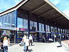 Barking main station entrance with a lot of people in front